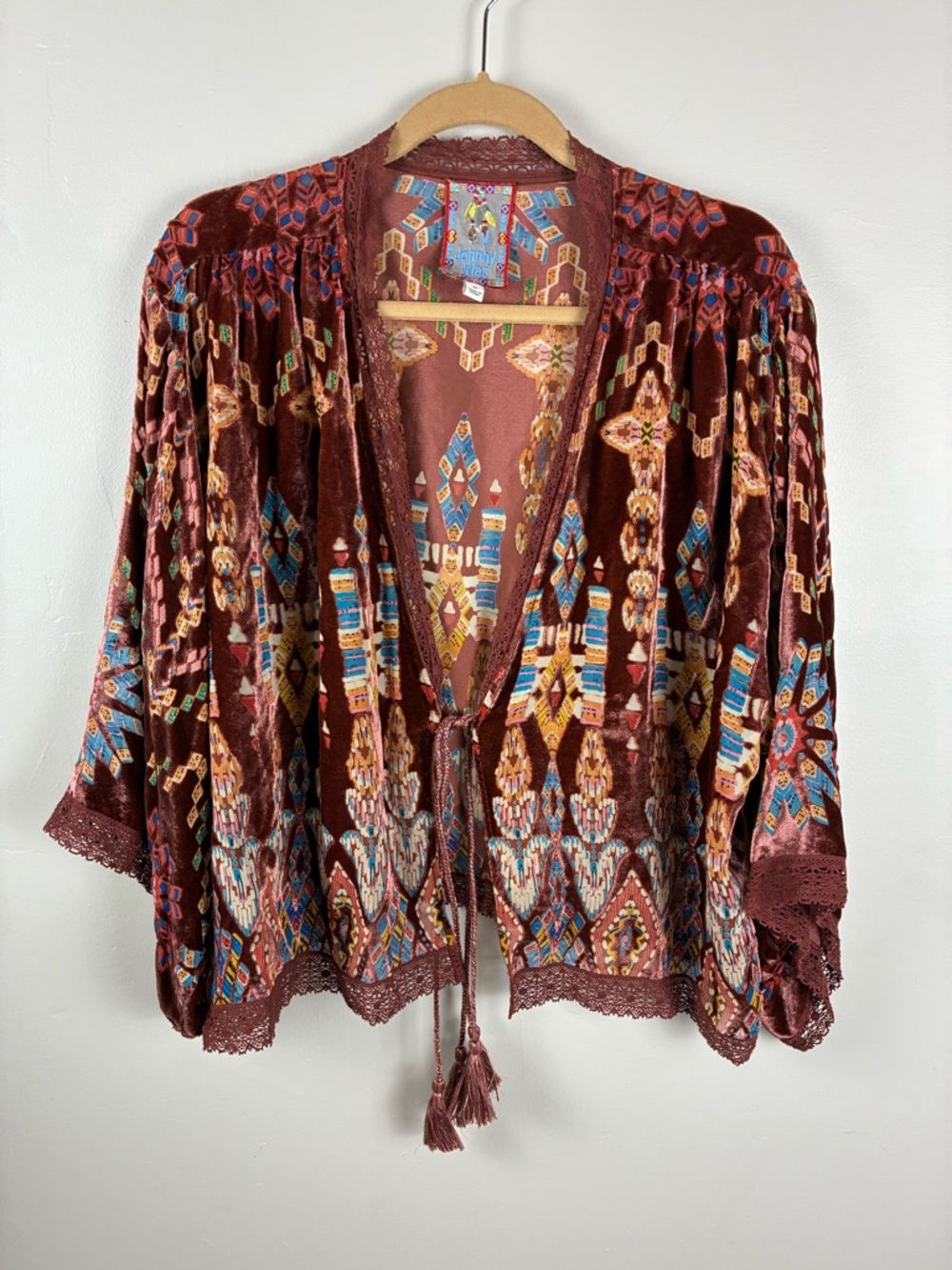 Johnny Was Women's Geo Burnout Dazy Kimono Top Size Medium M